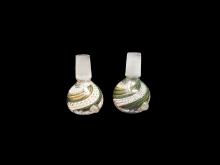 14 MM GREEN-WHITE ART HANDMADE BOWL