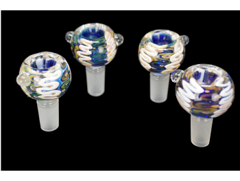 14MM/40 Gr DOUBLE GLASS SNAKE DESIGN ART HERB BOWLS