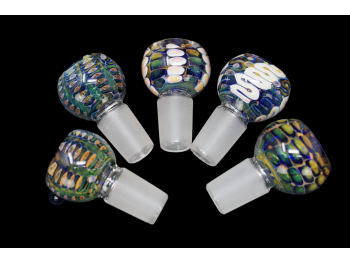19 MM/45 Gr DOUBLE GLASS, ASSORTED DESIGNS HERB BOWLS