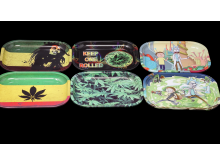 7" LONG/5.75" WIDE MUTI COLOR ART ROLLING TRAY/ COLOR / PRINT VARY