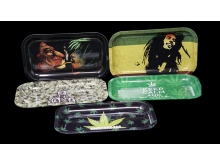 10.5" LONG/ 6.5" WIDE MULTI COLOR/ PRINT ROLLING TRAY/COLOR VARY