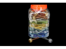 4' COLOR TUNE OIL SPOON, MIX COLOR, 90 PCS JAR