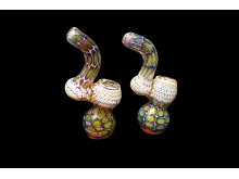5.5'-180Gr DOUBLE GLASS PYTHON ART BUBBLER,COLOR VARY