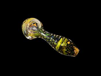 5"/115 Gr. GOLD ON GREEN ART HANDLE DESIGN PIPE 