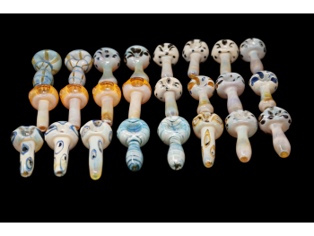 3" MUSHROOM SHAPE AND PRINTED HIGH END PIPES-24 CT BUNDLE