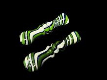 3.5" GREEN STRIPED RIM CHILLUM