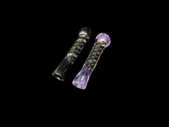 3.75”/35 Gr. BLACK-PURPLE TUBE US DICHROIC CHILLUM HIGH END 