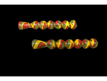 6'/60 Gr 6 BALL SHAPE ZIG ZAG ART CHILLUM