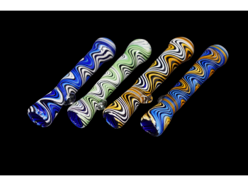 4"/42 Gr WIGWAG ART  LUXE CHILLUM, COLOR MIX