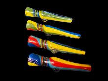 4" QUADRI COLOR FUNNEL SHAPED CHILLUM