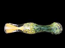 3.5" DOUBLE GLASS FANCY ART CHILLUM