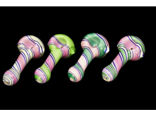 3.5'/60-65 gR Gr SWIRL ART HIGH END HAND PIPES, COLOR MIX