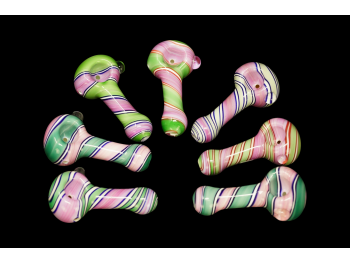 3.5'/60-65 gR Gr SWIRL ART HIGH END HAND PIPES, COLOR MIX