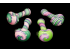3.5'/60-65 gR Gr SWIRL ART HIGH END HAND PIPES, COLOR MIX
