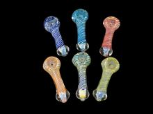 3.25'/3.5'"/55 Gr. SWIRL ART GOLD FUMED HAND PIPE