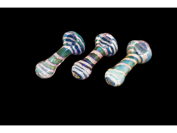 3.5"/70 Gr DPUBLE GLASS SWIRL FLAT MOUTH HAND PIPE