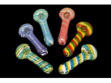 3'/55 Gr SWIRL ART HAND PIPES, COLOR ASSORTED