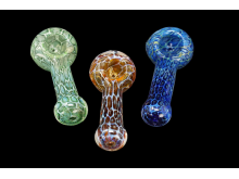 3.75" DOUBLE GLASS FANCY PIPE, COLOR MIX