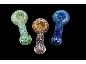 3.75" DOUBLE GLASS FANCY PIPE, COLOR MIX