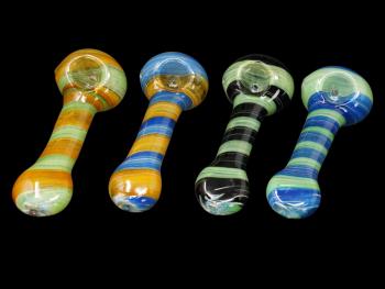 4"/100 Gr. SWIRL ART FANCY HAND PIPES/ COLOR MIX