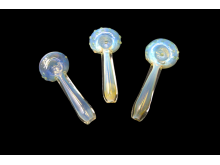 4'-60 Gr  GOLD/ SILVER FUMED  PIPE WITH MARBLE ON HEAD