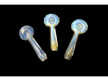 4'-60 Gr  GOLD/ SILVER FUMED  PIPE WITH MARBLE ON HEAD 