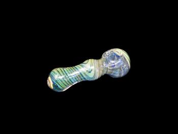  4"/85 Gr. 3 BALL SWIRL ART HAND PIPE  