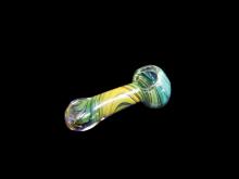 4"/90 Gr. WAVY ART GOLDEN GREEN HAND PIPE