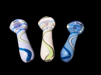 4"/80 Gr. SLIME SWIRL ART MULTI COLORED HAND PIPE