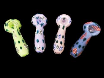 4"/80 Gr. DOTTED ART MILKY COLOR HAND PIPE 