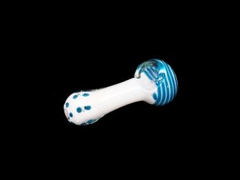 3.5"/70 Gr. STRIPED HEAD ART MILKY TUBE HAND PIPE 