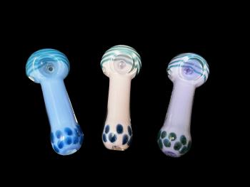 3.5"/70 Gr. STRIPED HEAD ART MILKY TUBE HAND PIPE 