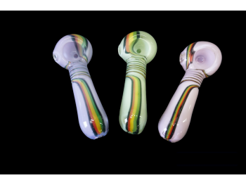 3.75"/80 Gr. SLIME COLOR RASTA ART HAND PIPE 