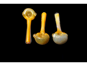 4'-50 Gr GOLD- SILVER FUMED SKINNY HANDLE PIPE