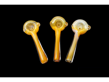 4'-50 Gr GOLD- SILVER FUMED SKINNY HANDLE PIPE