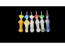 5"/50 Gr GOLD/ SILVER FUMED AND ART NECTAR STRAW WITH TIP AND CLIP