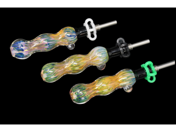 5.5"/60 Gr. GOLD FUMED AND ART 3 BALL NECTAR STRAW SET