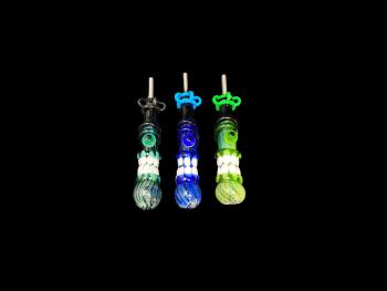 COLOR TUBE FANCY TEETH ART NECTAR COLLECTOR WITH TIPS AND CLIP
