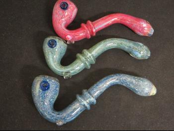 7.5" FRIT SHERLOCK PIPE/ MIX COLOR