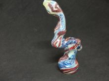 8" TWISTING ART AND MARBLE BUBBLER