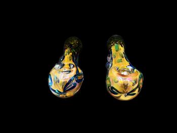 4.5" TUWISTING  ART GOLD FUMING MARBLE HAND PIPE