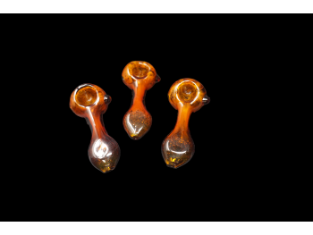 3.75' 60-65 Gr FLAT MOUTH AMERICAN  AMBER HAND PIPE