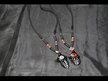 14" LONG HAND MADE ARTISTC GLASS PENDANT/ COLOR VARY