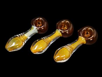 3.75'-4'/65 Gr AMBER HEAD GOLD/ GREEN HIGH-END PIPE
