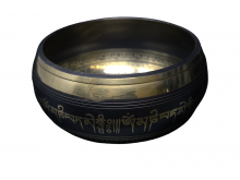 12.5 CM/765 Gr TIBETAN SINGING BOWL, MIX PRINT