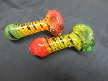 4" RASTA COLOR  SWIRL SPOON 