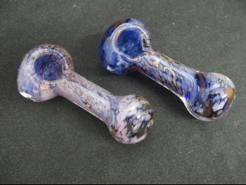 4" DOUBLE GLASS FANCY PIPE/120 GRAM