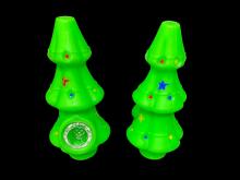 5" / 100 Gr GREEN SILICONE CHRISTMAS TREE HAND PIPE