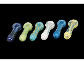 4.5'/90-95 Gr FRIT AND COLOR ROD ART HAND PIPE, COLOR MIX