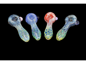 3.75'-4'/65 Gr  FRITED   &DOT ART PIPE, COLOR MIX